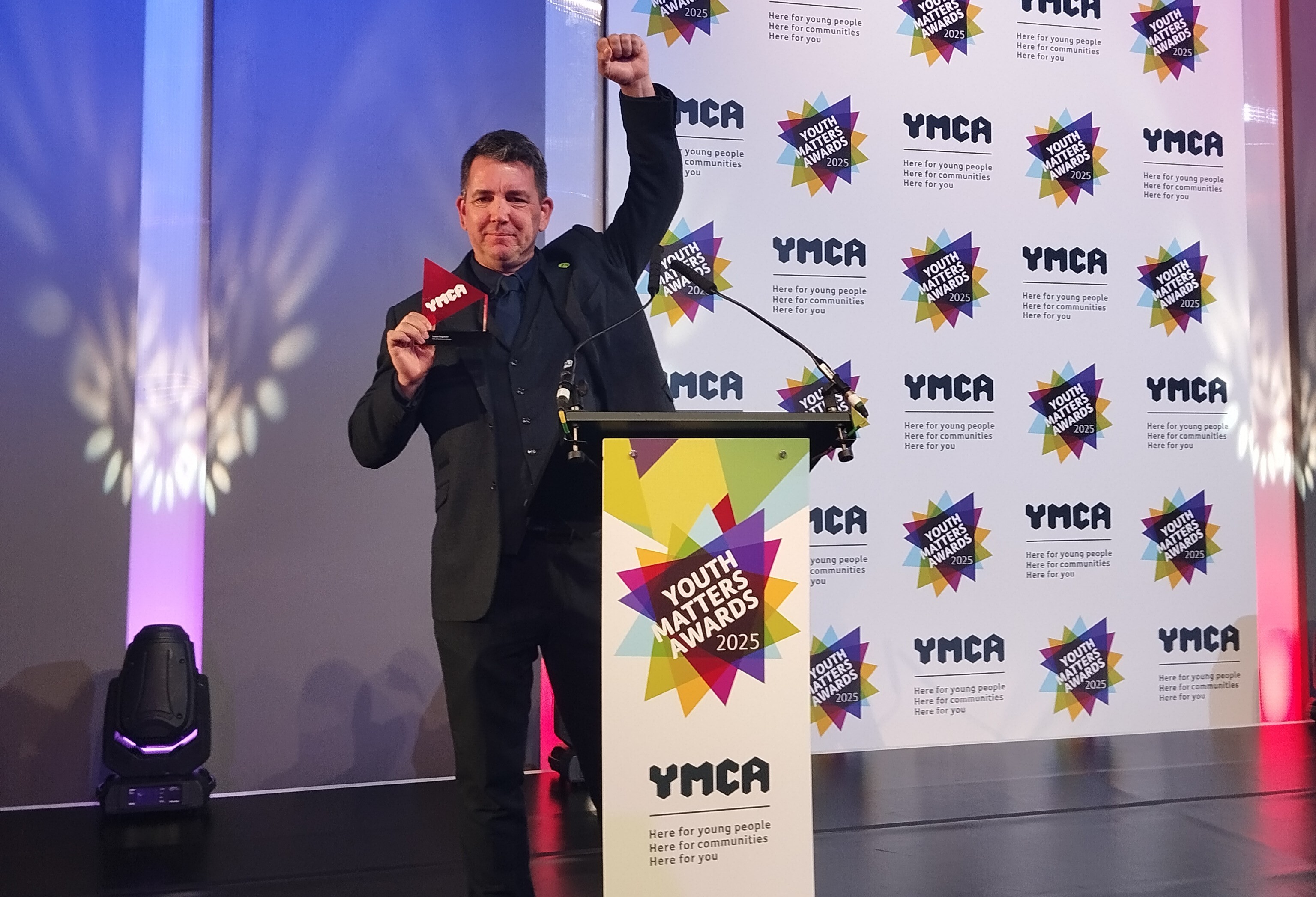 Trevor Fitzpatrick being recognised at the Youth Matters Awards 2025