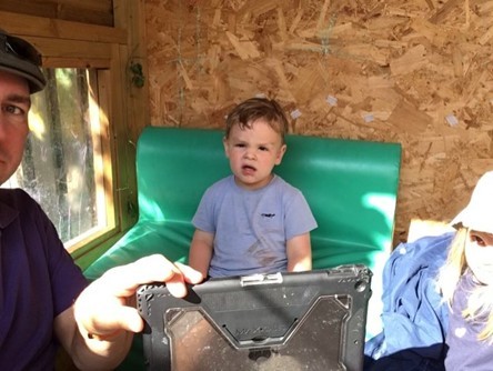 Trevor being recognised for his long service