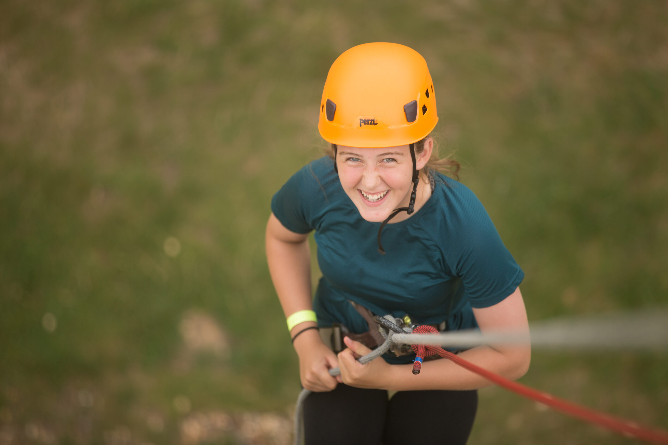 Girl abseiling